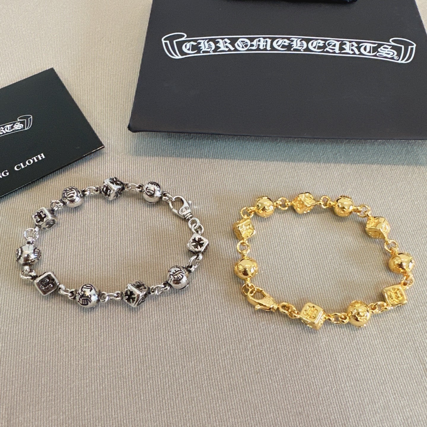 Chrome Hearts Ball Bead Bracelet – Silver & Gold