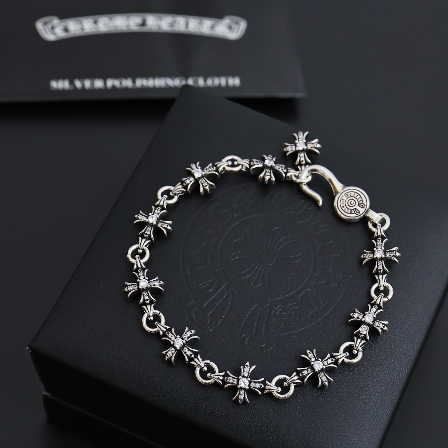 Premium Cross Bracelet – Sterling Silver & Gemstone Accents