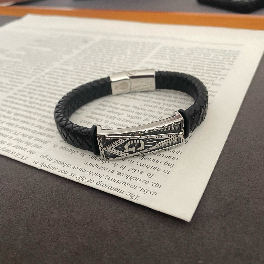 Chrome Hearts Leather Bracelet braided – Chrome Hearts Braided Leather