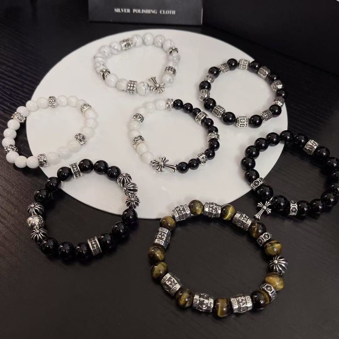 sterling Chrome Hearts Pink Beaded Bracelet – Chrome Hearts Pink