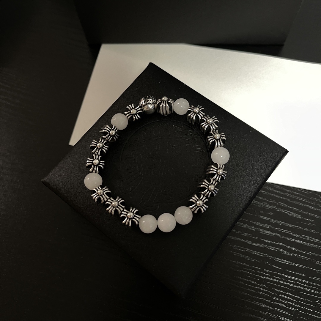 Chrome Hearts White Jade Bracelet sterling – Chrome Hearts White Jade
