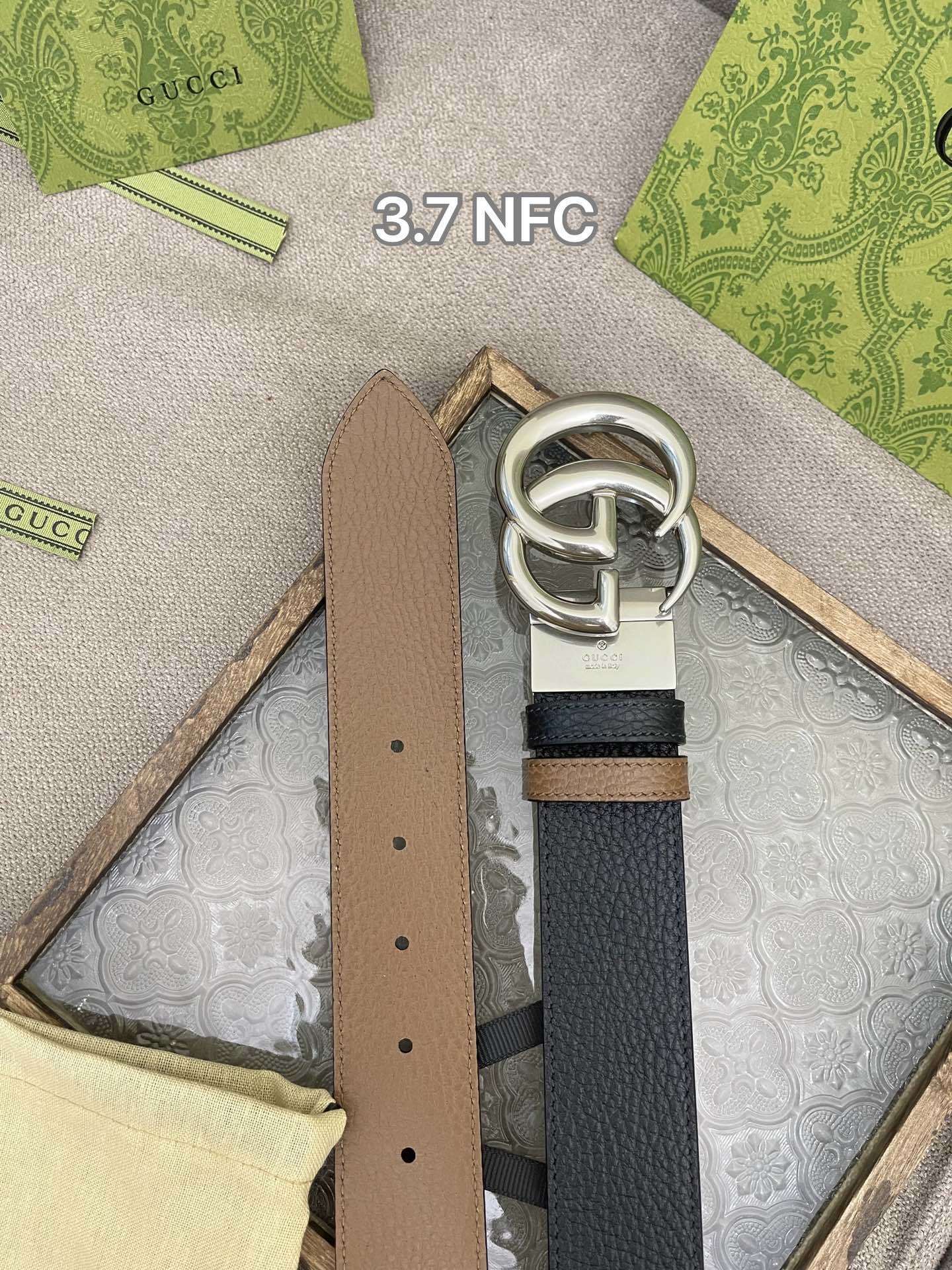 Gucci Reversible Leather Belt with Double G Buckle