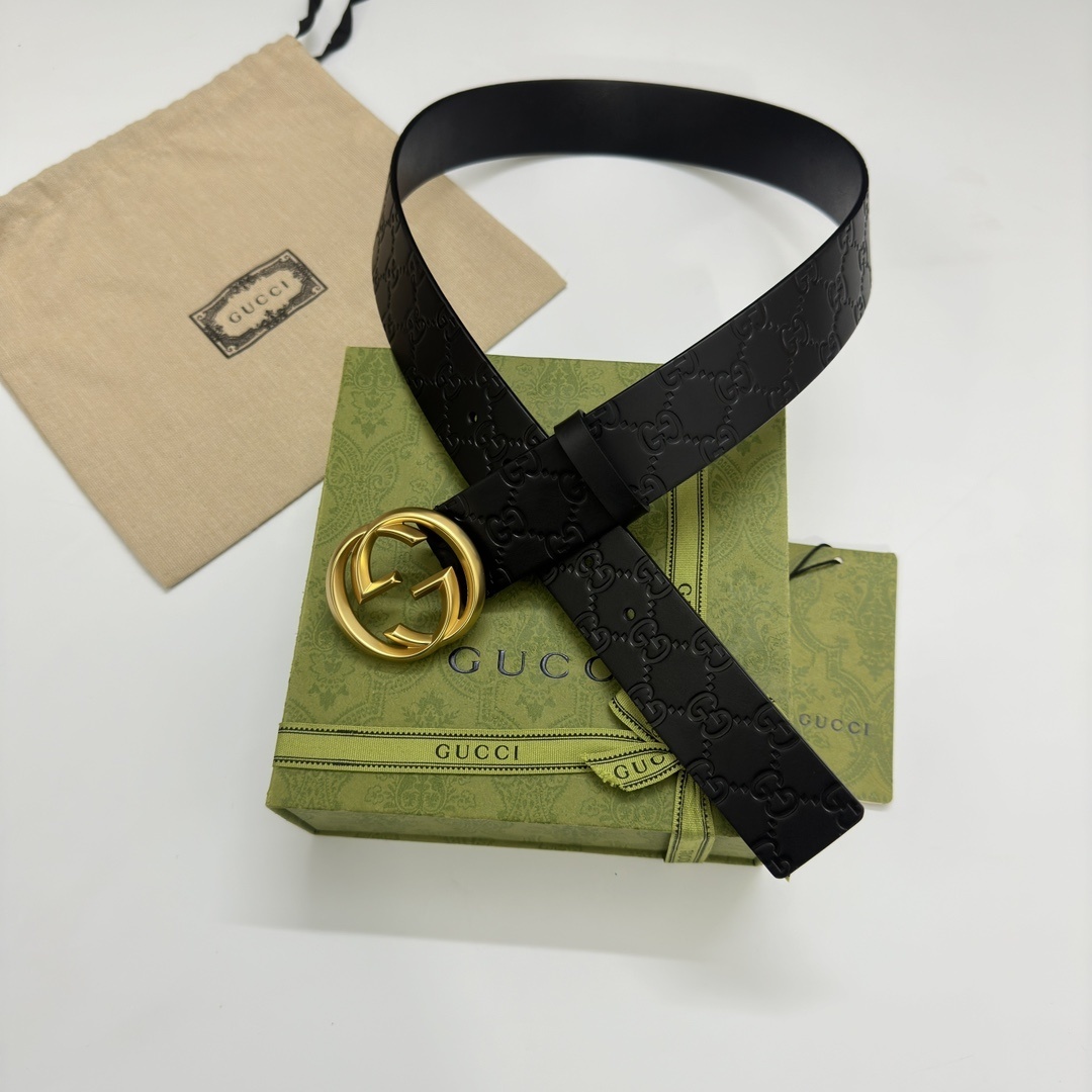Gucci GG Embossed Leather Belt - Premium Quality