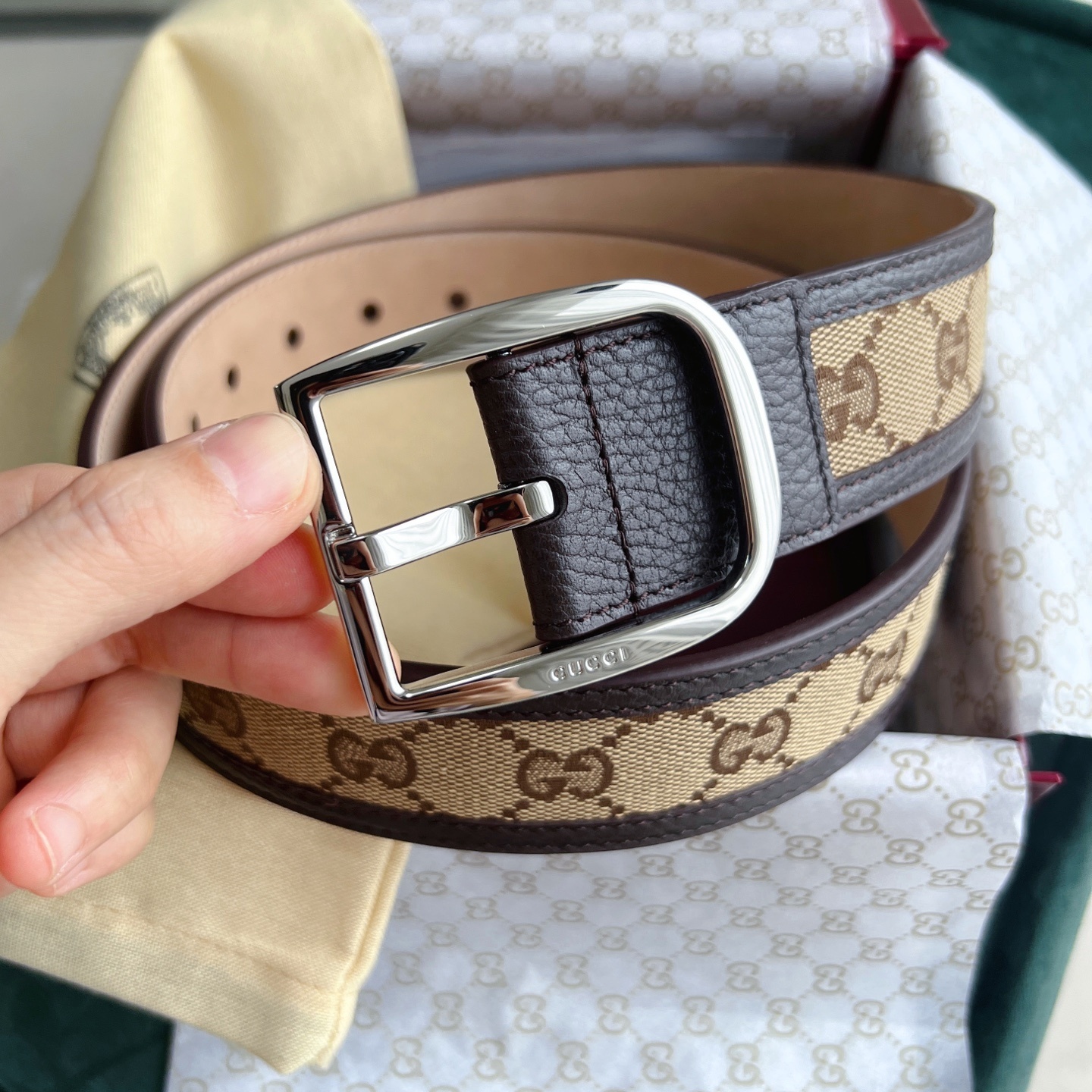 Gucci GG Canvas Belt - Premium Quality