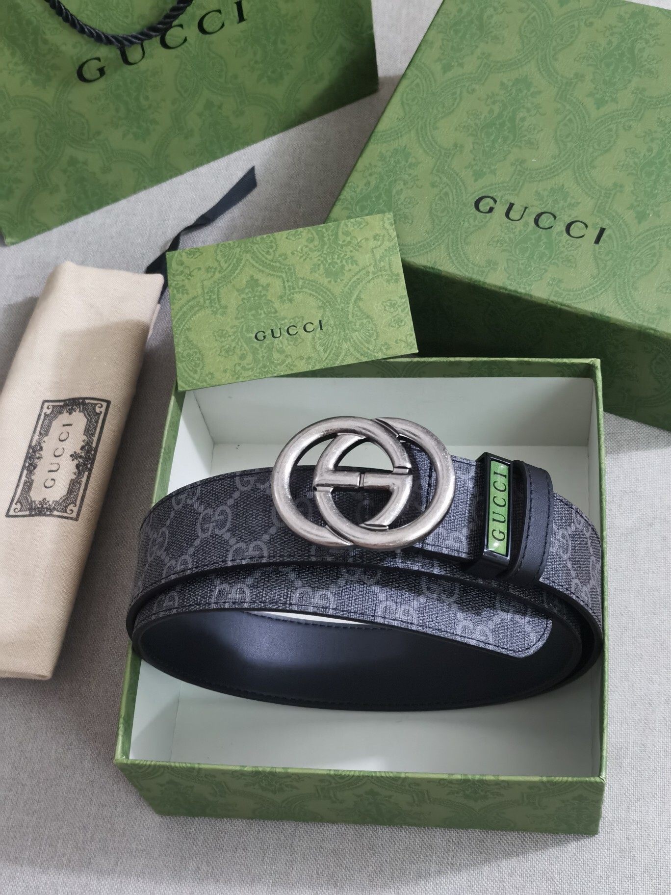 Gucci Grey Supreme GG Belt - Premium Quality
