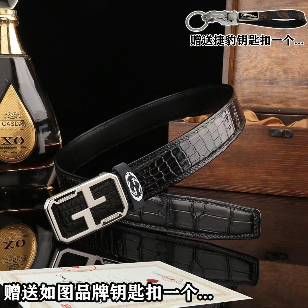 Luxury Crocodile Leather Belt - Premium Quality