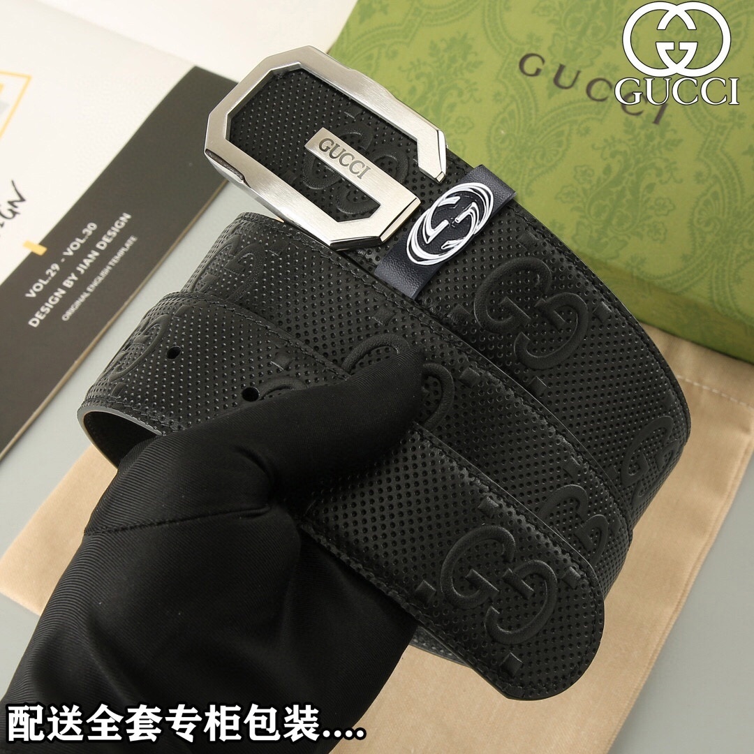 Premium Leather Designer Belt with Iconic Logo