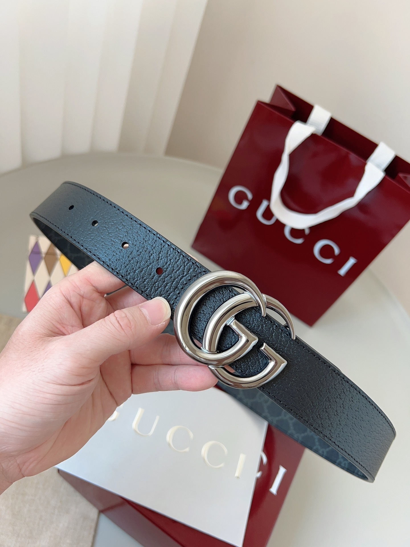 luxury Gucci Silver GG Belt - Gucci Silver GG Belt - Luxury Reversible