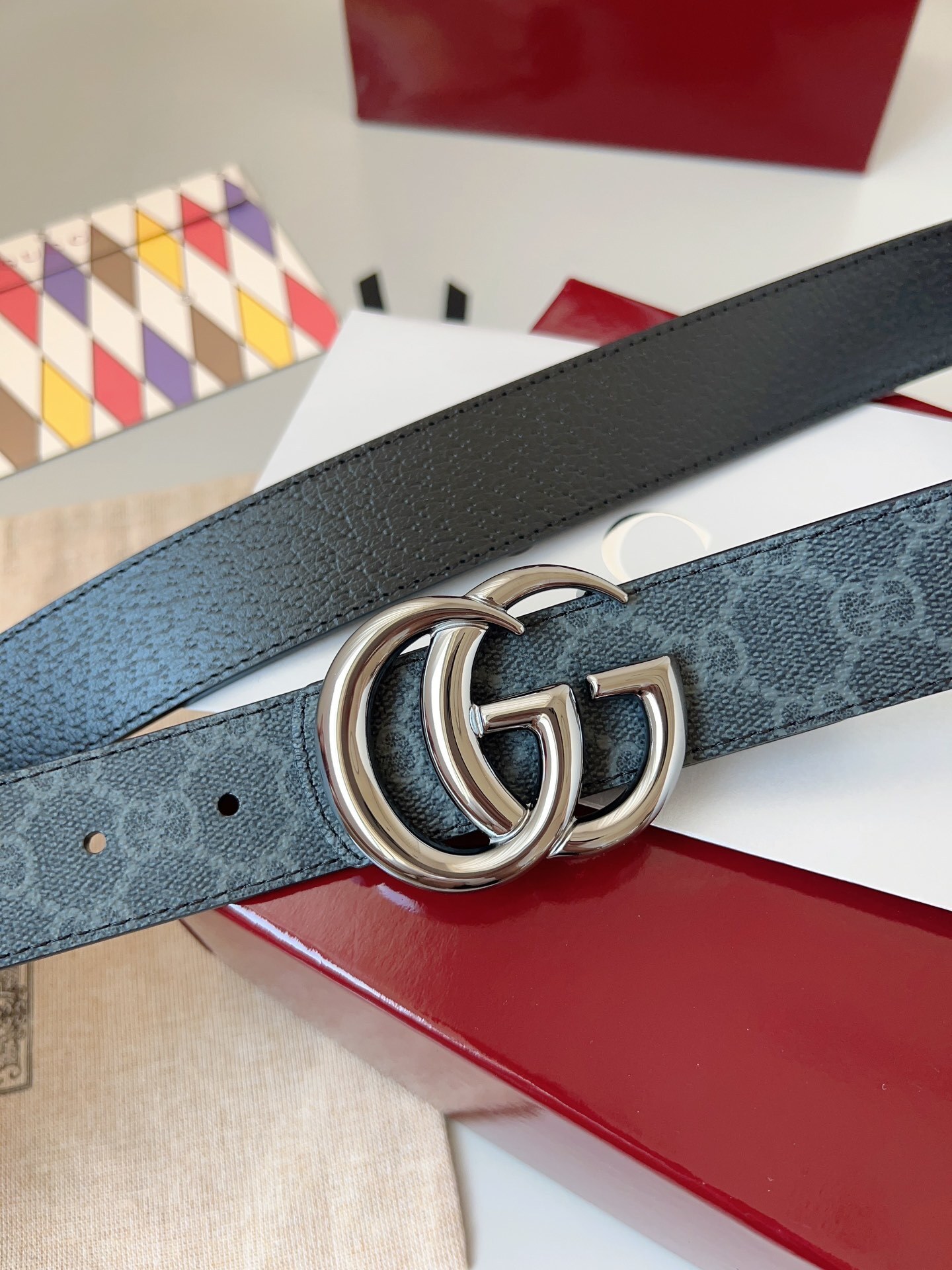 Gucci Signature Leather Belt with Interlocking G Buckle