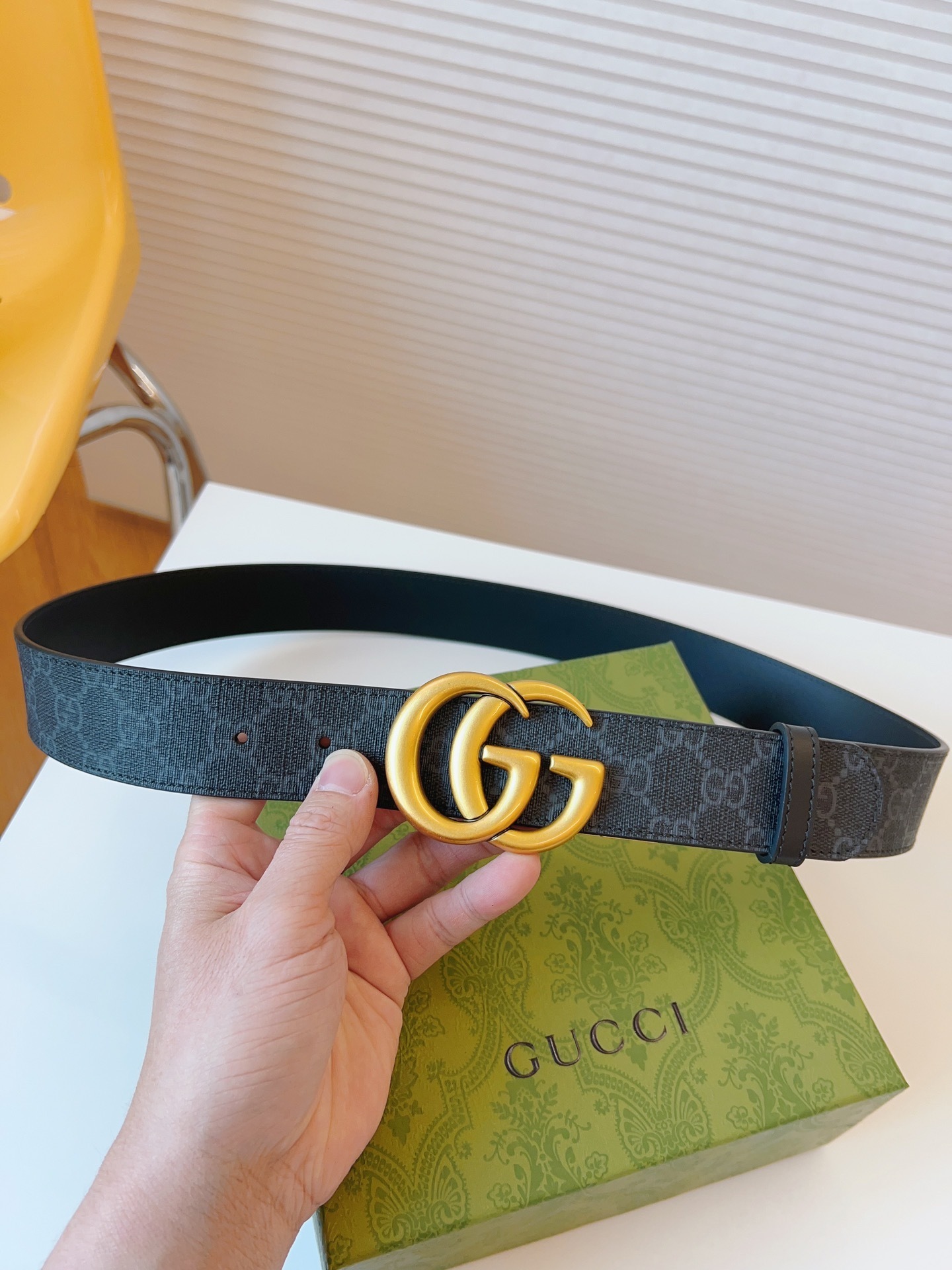 Premium Designer Belt - Iconic GG Buckle, Timeless Style