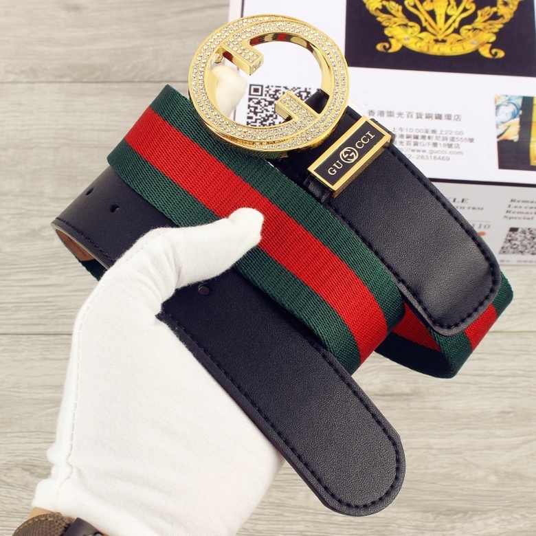 Gucci inspired premium quality belt with crystal buckle
