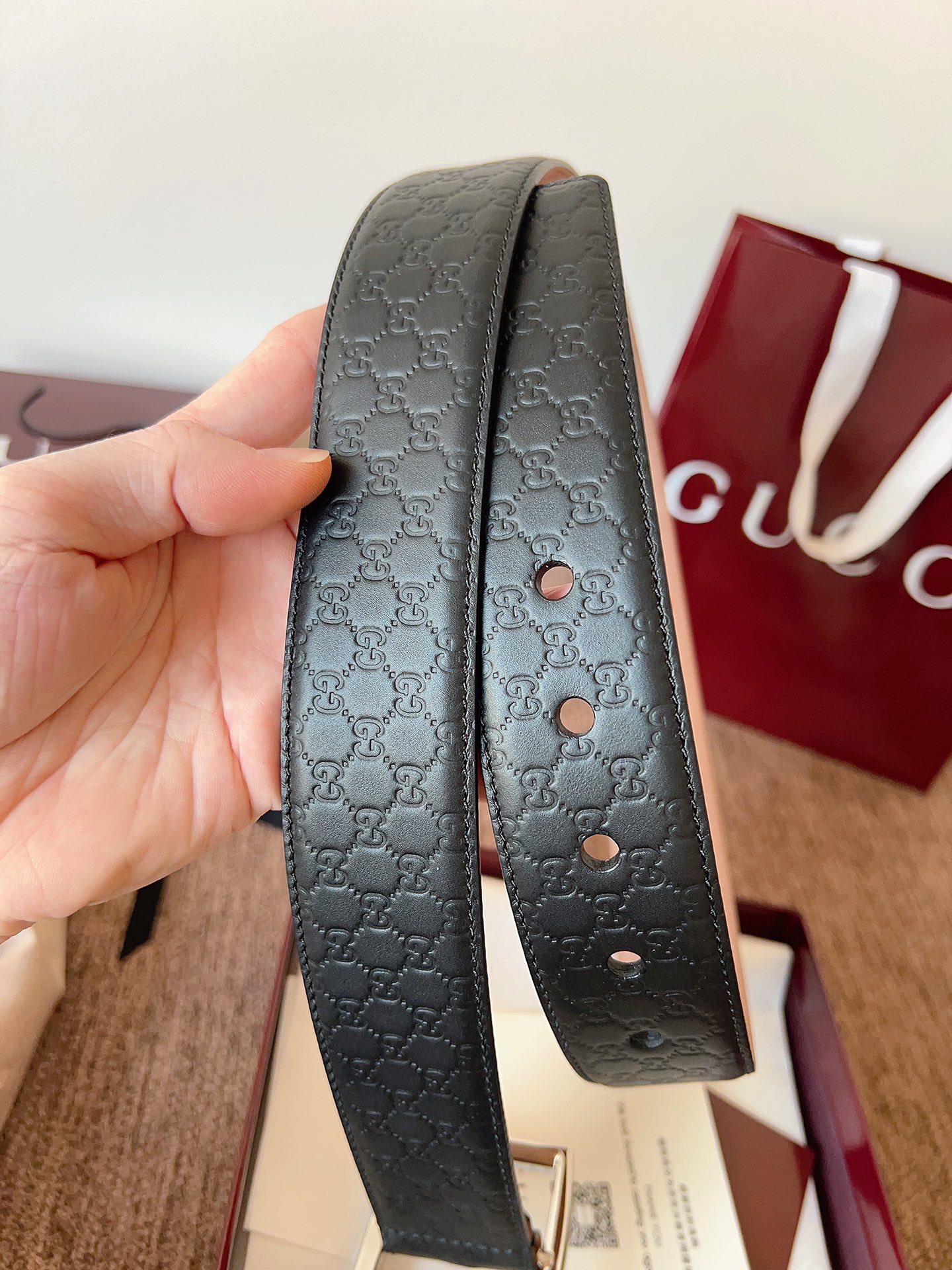 Gucci Signature Leather Belt - Black Premium Quality