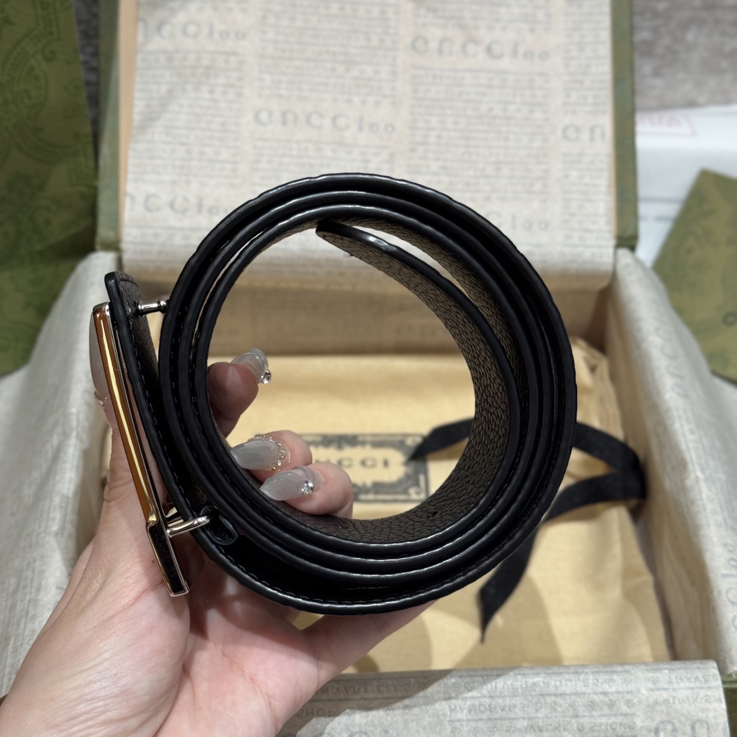 Gucci Embossed Leather Belt - Premium Quality