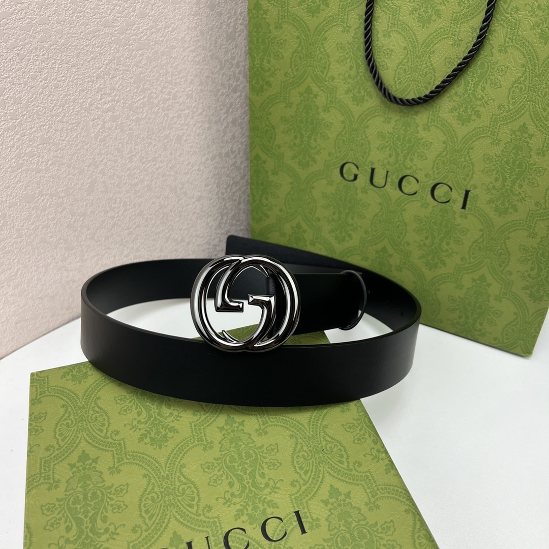 Premium Leather Belt with Iconic GG Buckle
