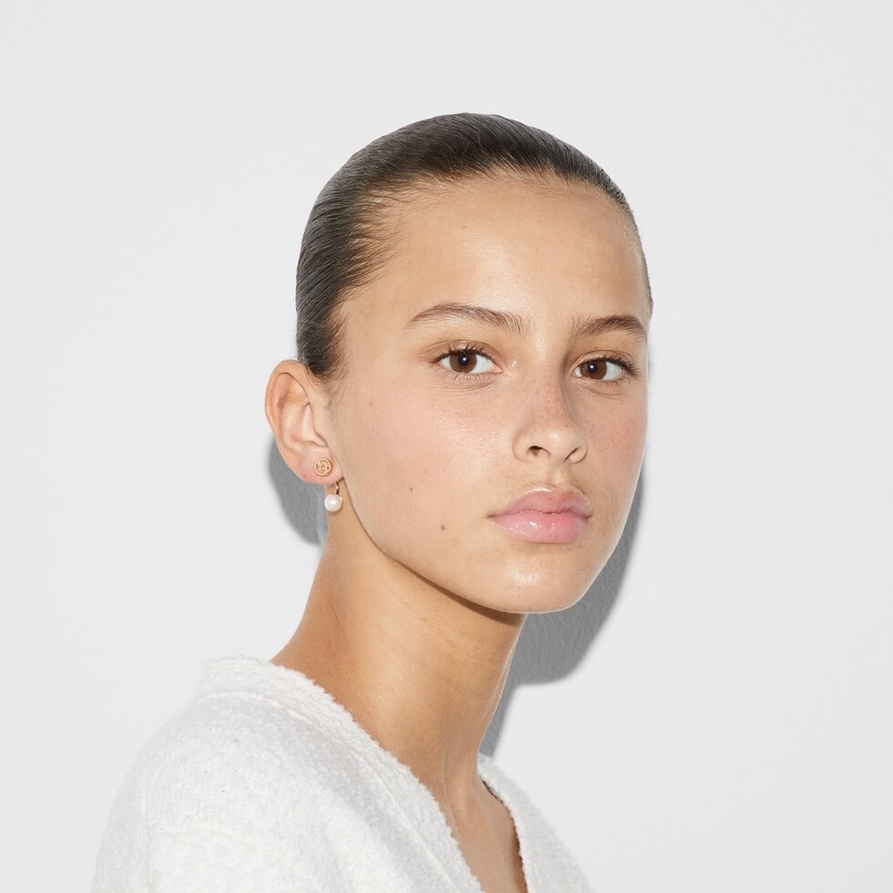 Tory Burch Pearl Drop Earrings 7228 – Tory Burch Gold Logo Pearl Drop