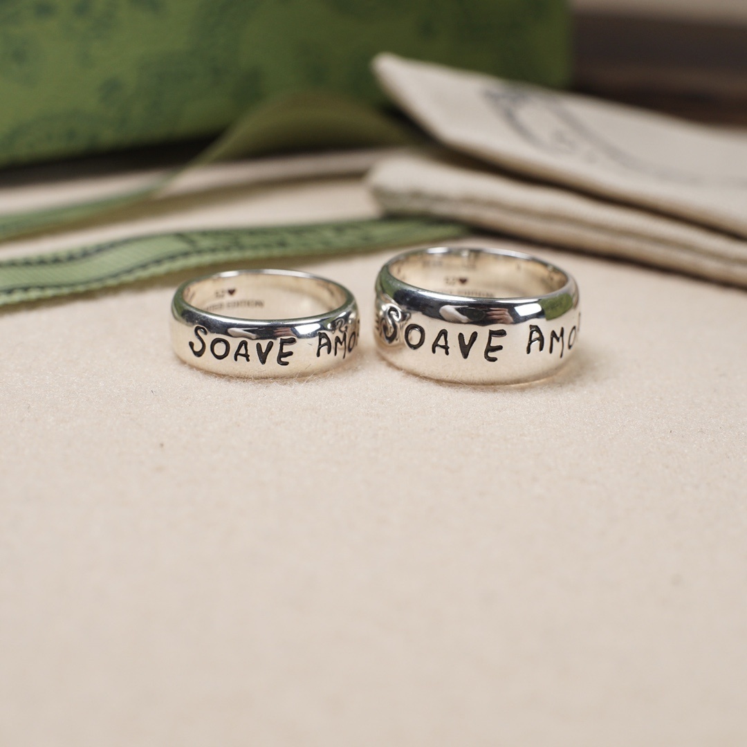 Gucci Sterling Silver Ring Set – Gucci ‘Soave Amore’ Sterling Silver