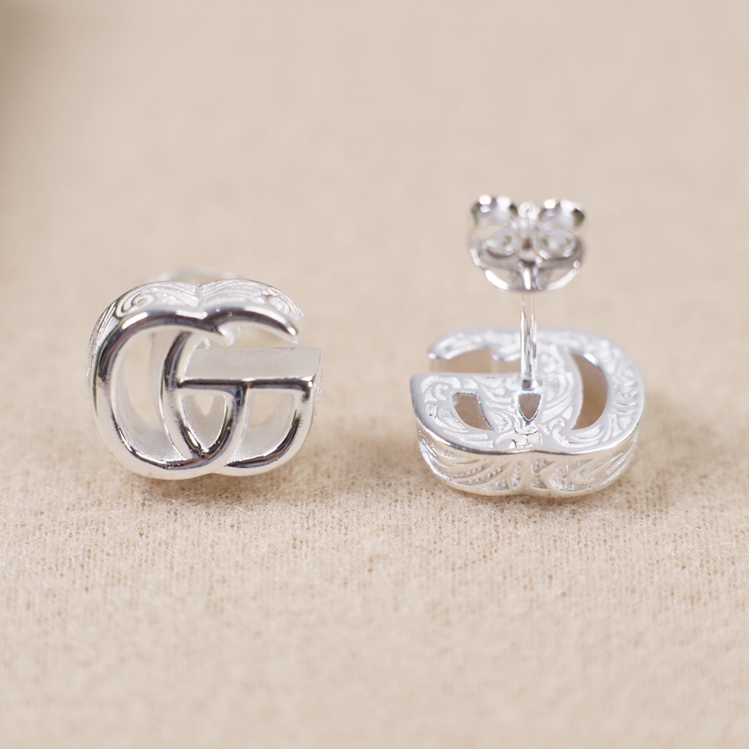Gucci Sterling Silver GG Stud Earrings designer – Gucci Sterling