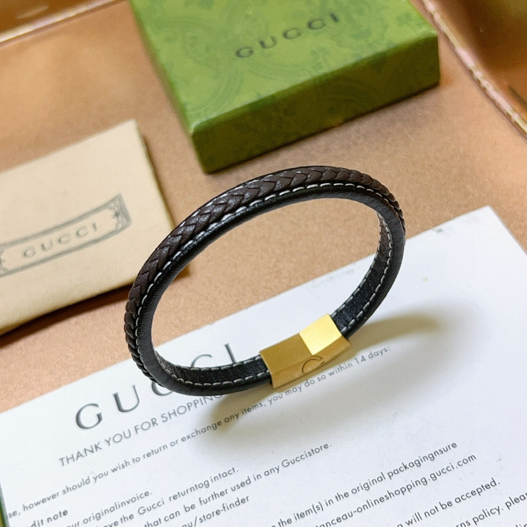 Gucci Braided Leather Bracelet – Premium Quality