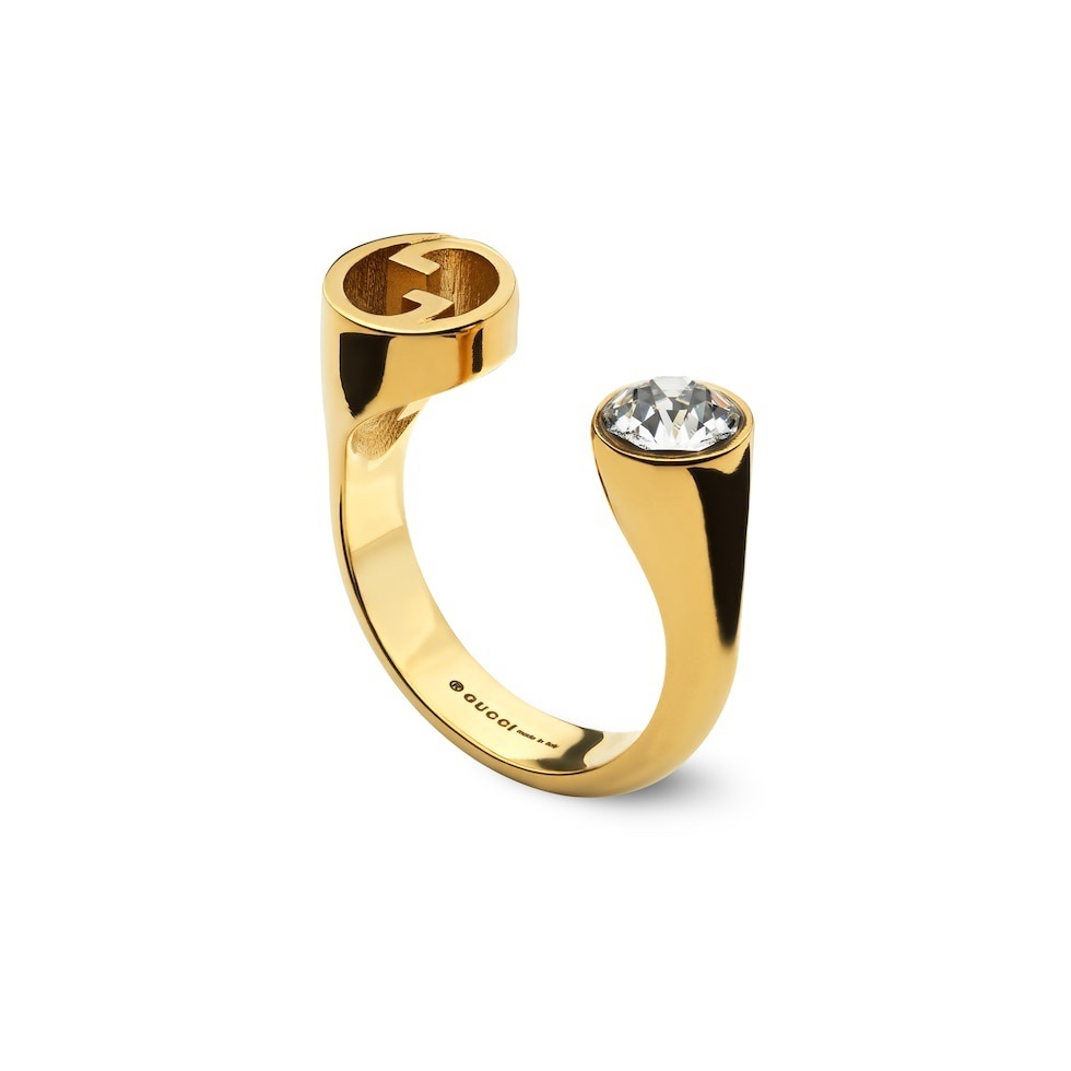 Gucci Gold Diamond Ring Open – Gucci Open GG Gold Ring with Diamond