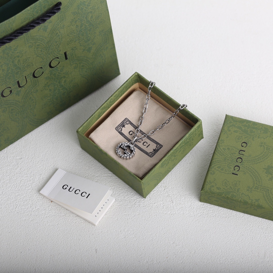 sterling Gucci Silver Interlocking Necklace – Gucci Sterling Silver