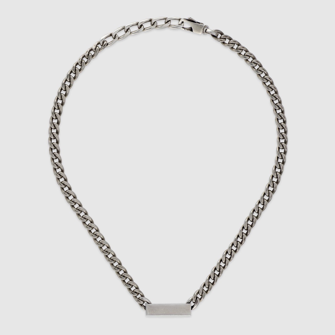 Gucci Silver Curb Chain ID Necklace – Modern Men’s Jewelry