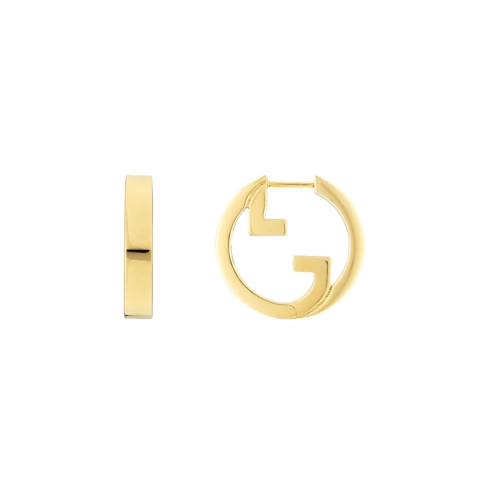 designer Gucci Gold GG Logo Hoop Earrings – Gucci Gold GG Logo Hoop