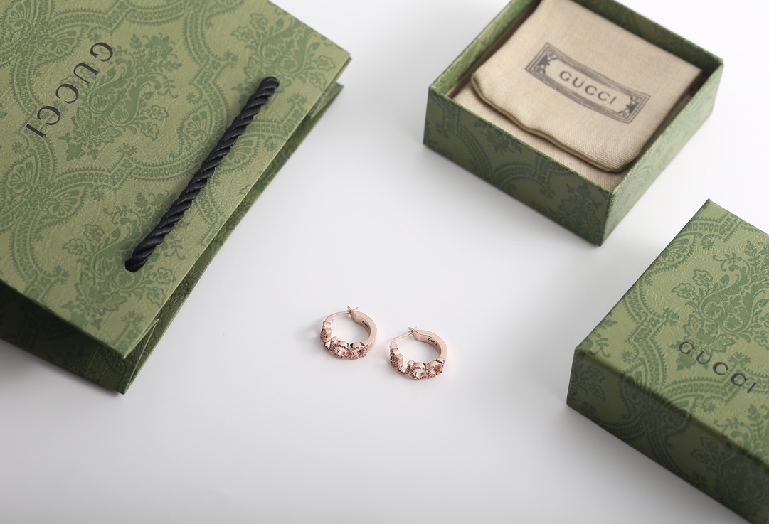 Gucci Rose Gold Heart Hoop Earrings designer jewelry – Gucci Rose Gold