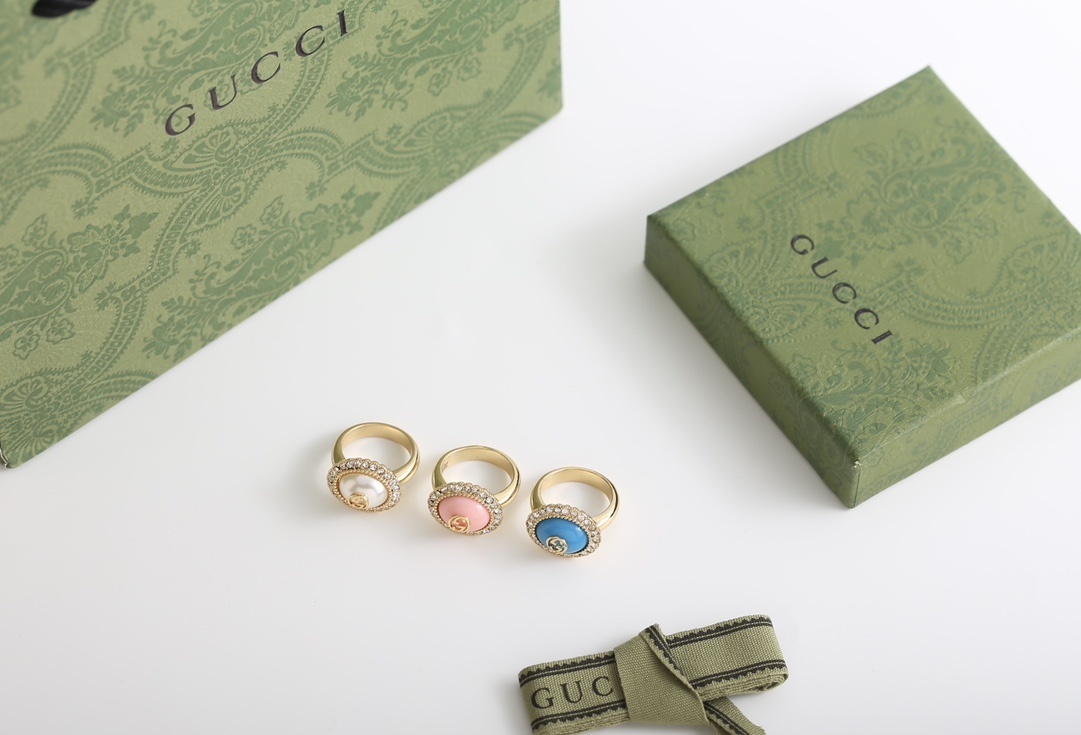 Gucci Gold Ring Pastel Pearl – Gucci Gold Ring Set with Pastel Pearl