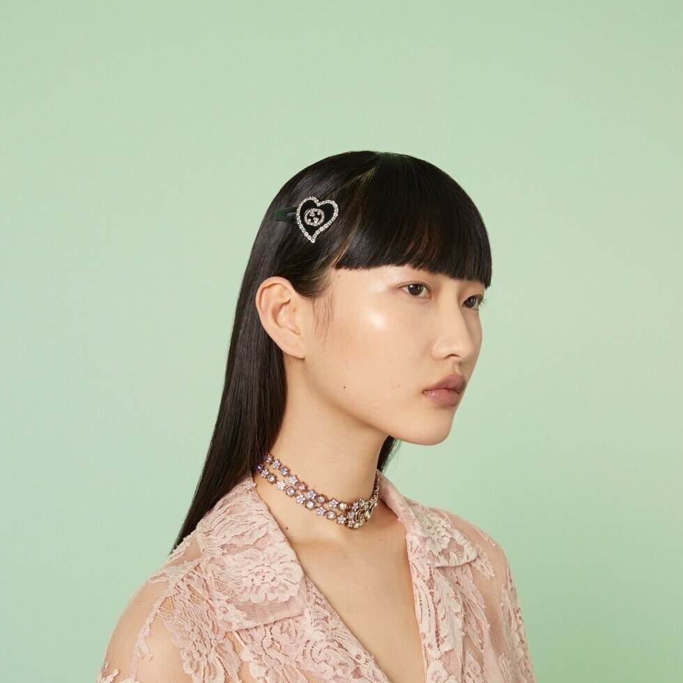 Heart Crystal Hair Clip - Premium Quality