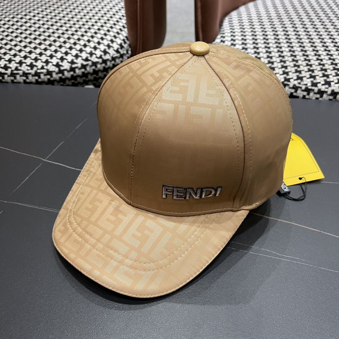 Fendi FF Motif Beige Baseball Cap – Designer Headwear