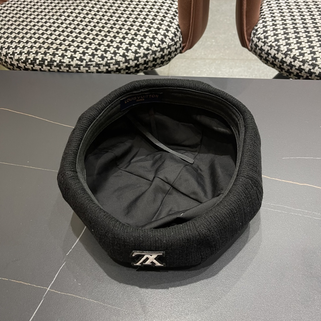 designer Louis Vuitton Black Knit Beret – Louis Vuitton Black Knit