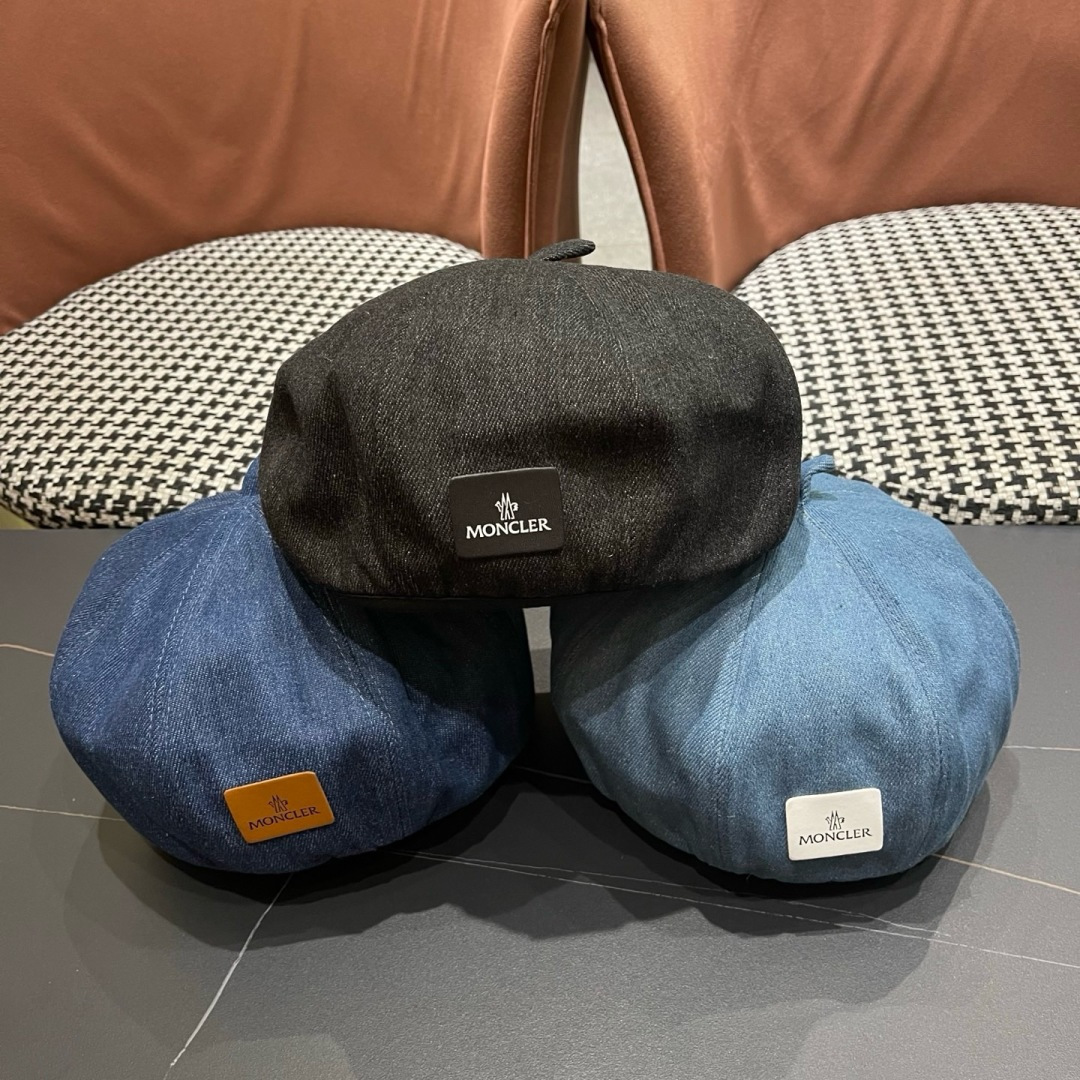 Moncler Denim Beret Cap – Designer Style
