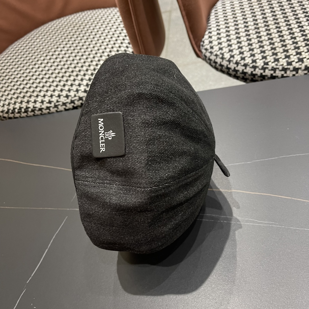 designer chic Moncler Black Denim Beret – Moncler Black Denim Beret