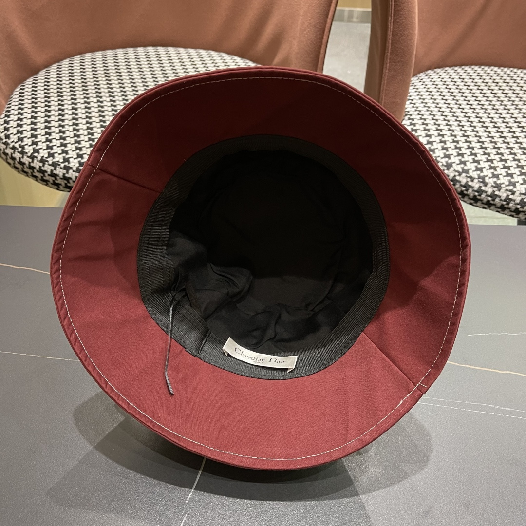 Christian Dior Burgundy Bucket Hat designer headwear – Christian Dior