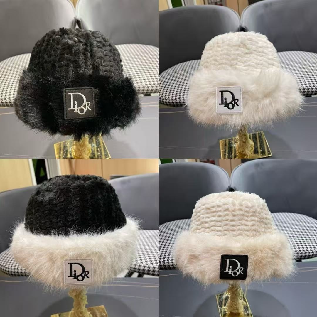 Dior Fur Trimmed Bucket Hat – Winter White