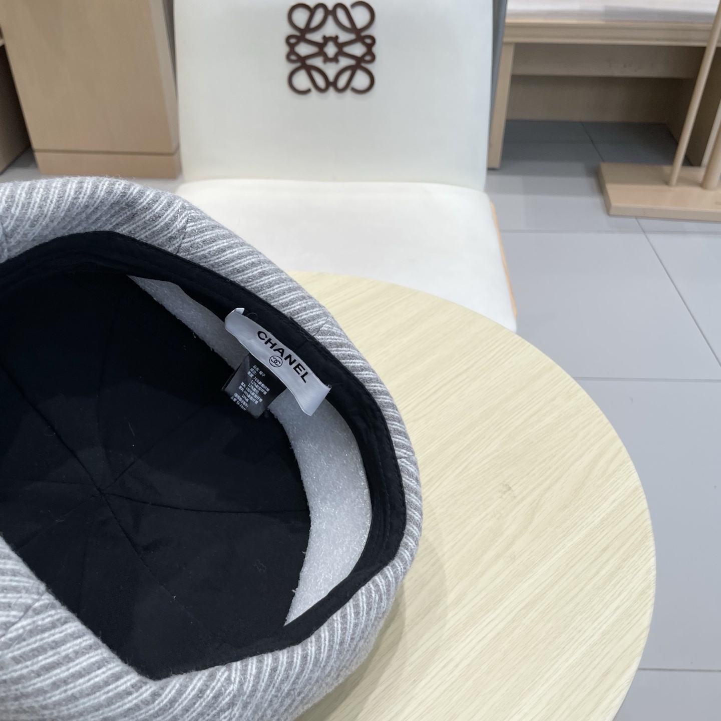 Chanel Gray Striped Wool Blend Cap – Vintage Style