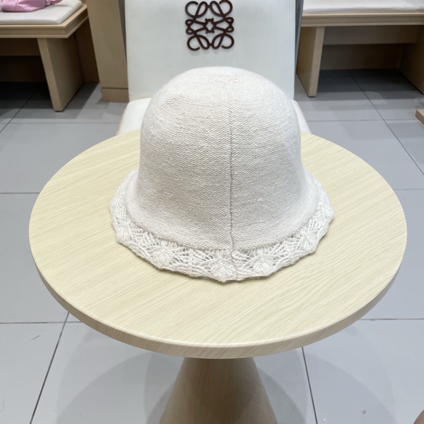 crochet Celine Off-White Knit Bucket Hat – Celine Off-White Knit
