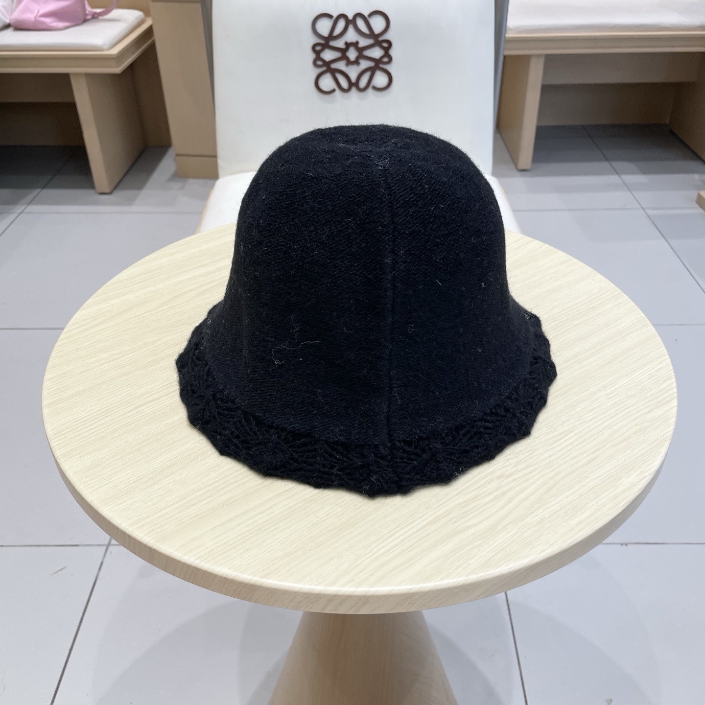 crochet Celine Black Knit Bucket Hat – Celine Black Knit Bucket Hat