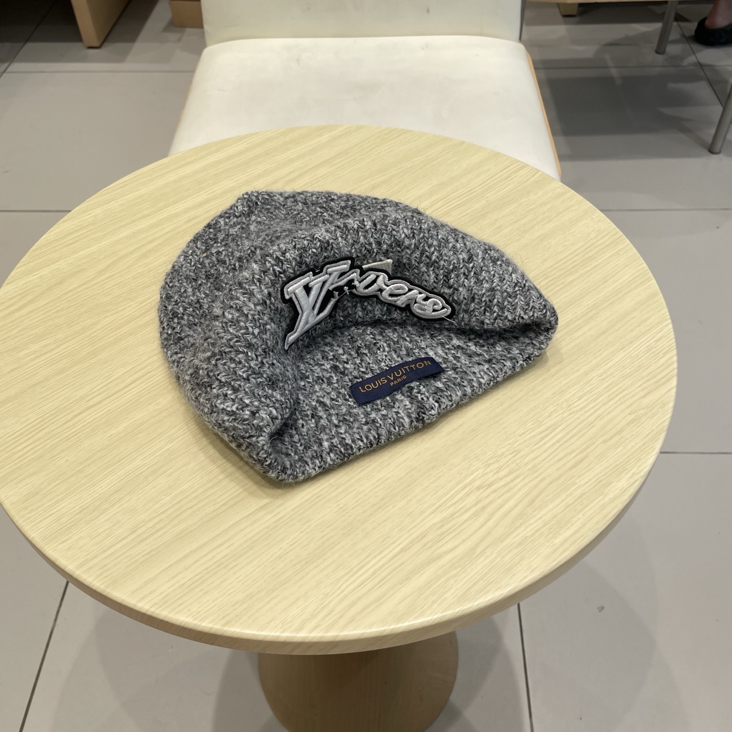 Louis Vuitton Grey Knit Beanie Hat – Designer Winter Wear