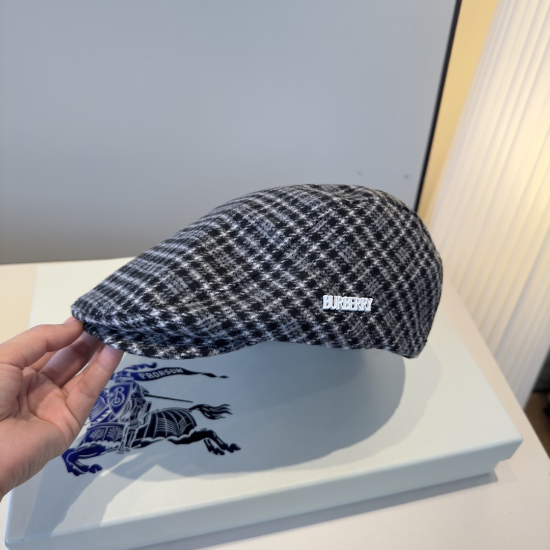 Burberry Checkered Flat Cap
