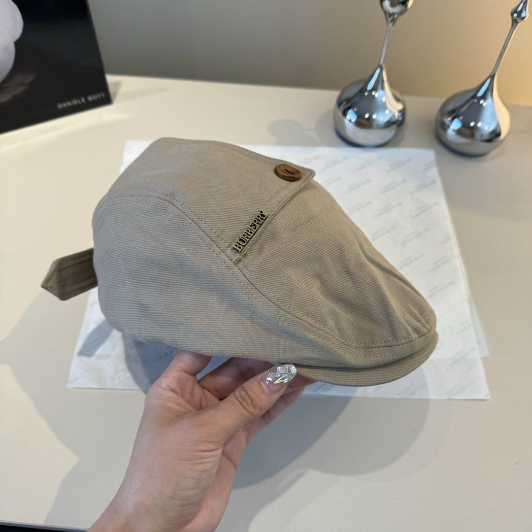 Burberry Beige Cotton Newsboy Cap classic – Burberry Beige Cotton