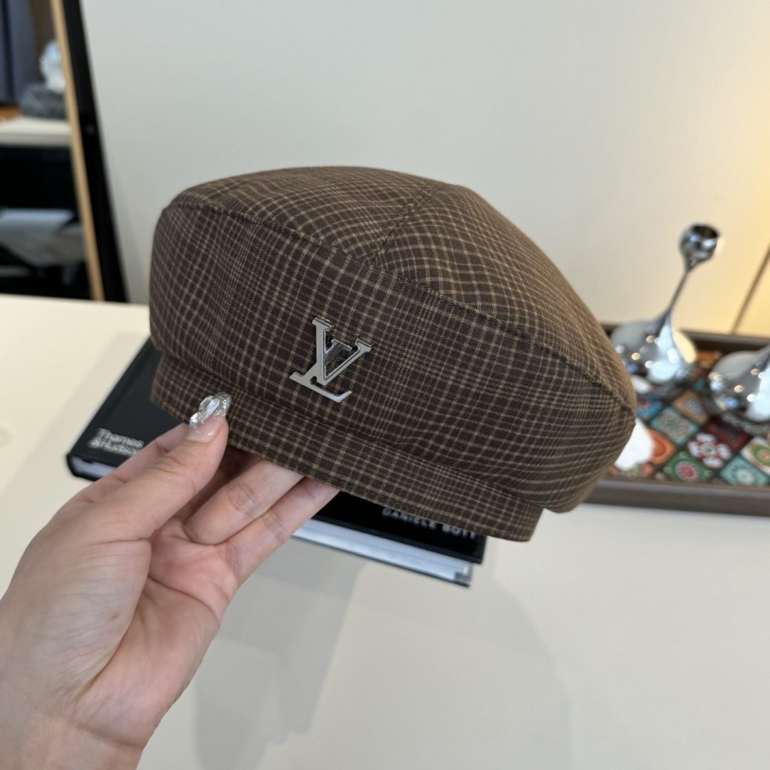 designer chic Louis Vuitton Brown Plaid Beret – Louis Vuitton Brown