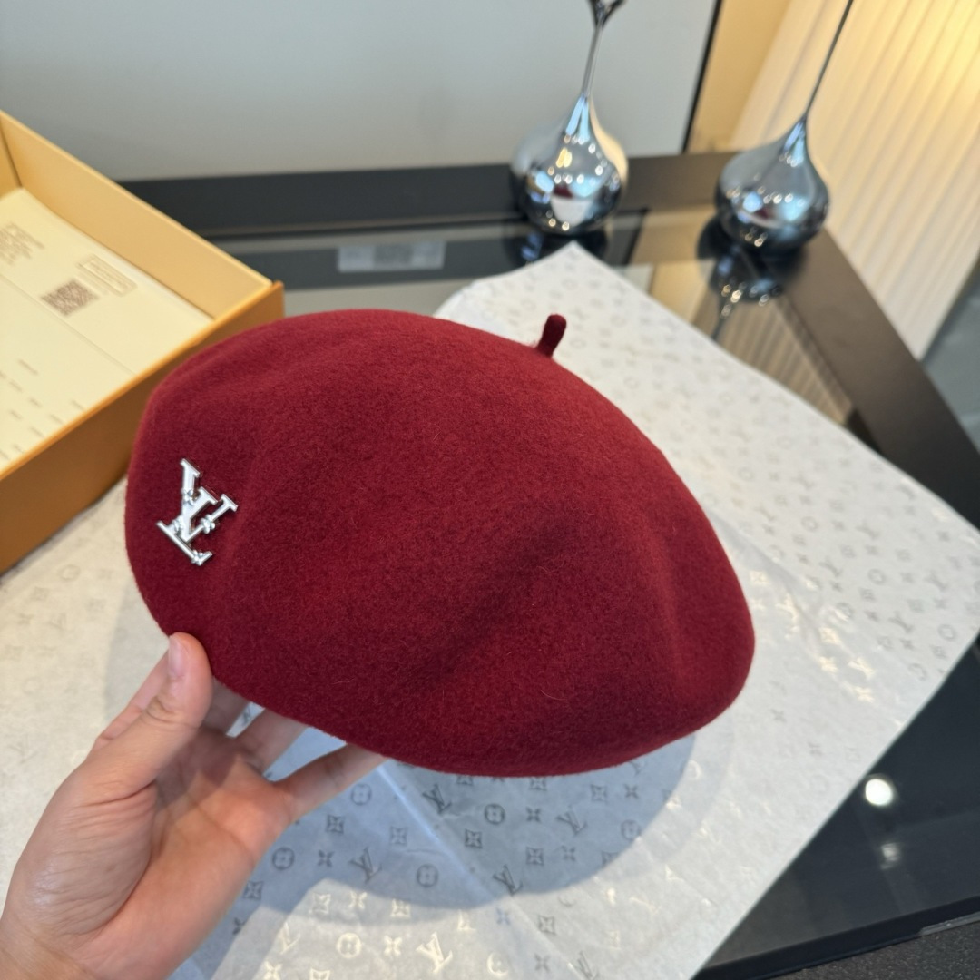 designer chic Louis Vuitton Burgundy Wool Beret – Louis Vuitton