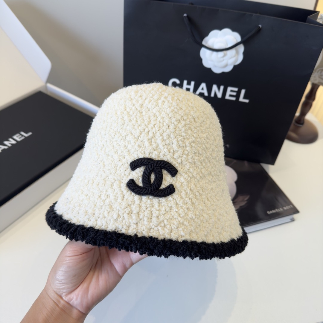 Chanel Cream Bouclé Bucket Hat designer – Chanel Cream Bouclé Bucket