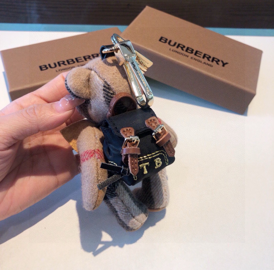 Burberry Beige Wool Keychain – Burberry Beige Wool Teddy Bear Backpack