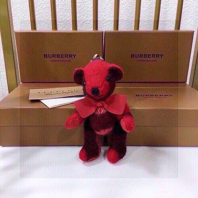 Burberry Red Tartan Teddy Bear Keychain – Plush Charm