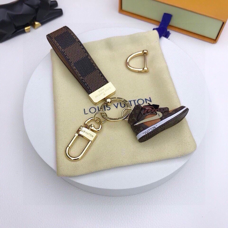 LV Damier Brown Sneaker Keychain – Louis Vuitton Shoe Charm