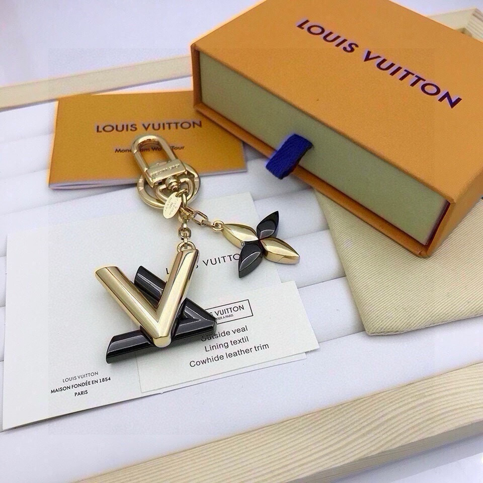 Louis Vuitton Black Gold Keychain – Louis Vuitton Black/Gold Logo Bag