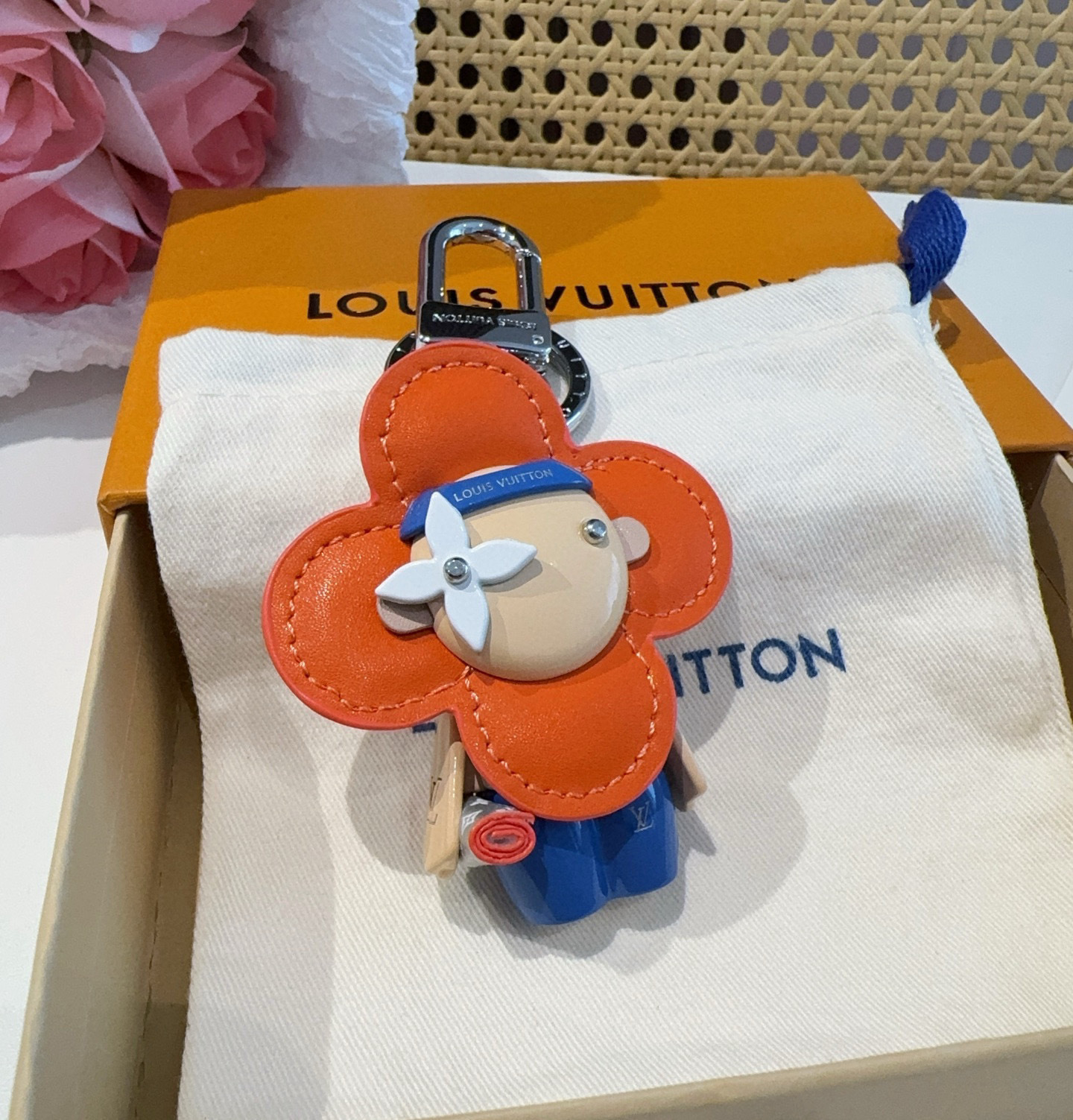 Louis Vuitton Flower Man Bag Charm – Orange/Blue