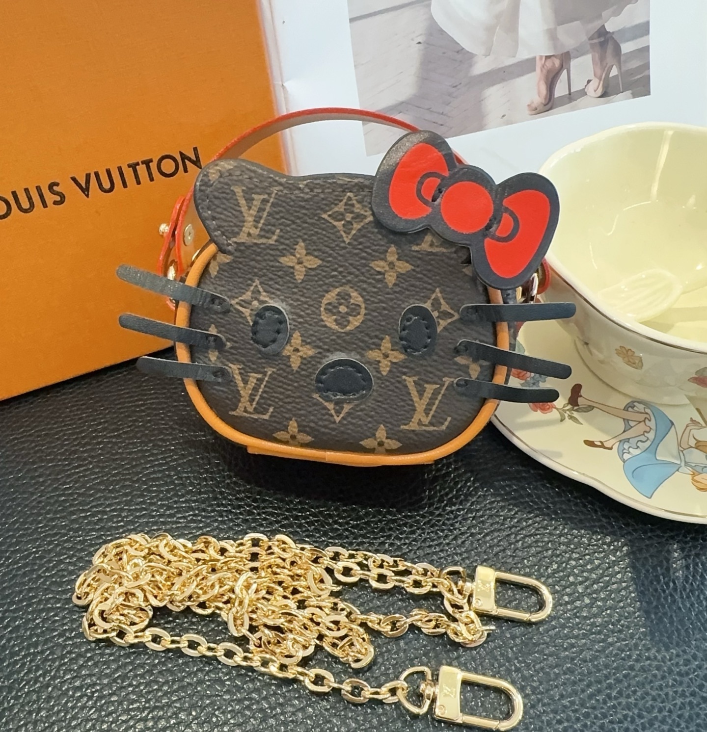 LV Monogram Hello Kitty Crossbody – Brown Leather Bag